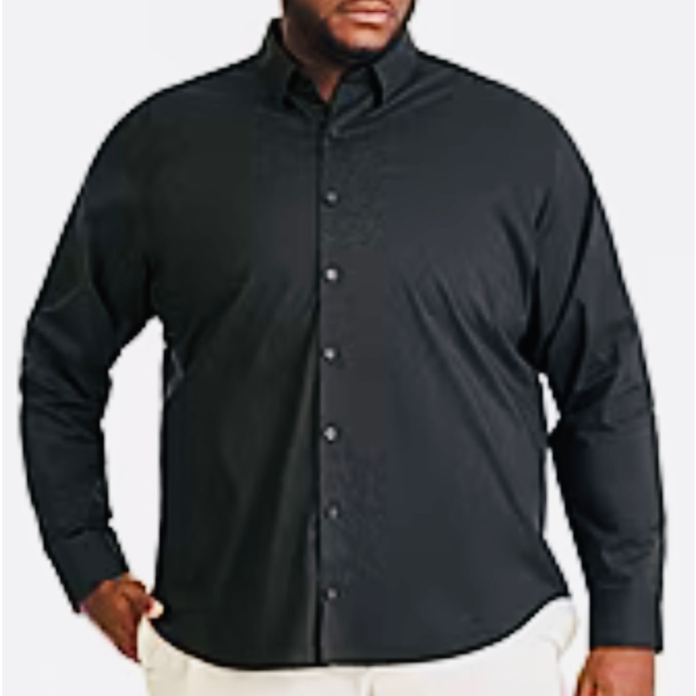 🔥NWOT Claiborne men’s button down dress shirt black size small heavy cotton